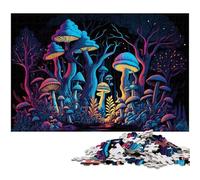 Puzzle da 1000 pezzi per adulti, funghi colorati, puzzle in legno, gioco di sfida per adolescenti e interazione familiare, 50x75CM/19,68x29,52 pollici