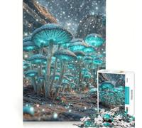 Puzzle da 1000 pezzi per adulti: Funghi luminosi in una foresta magica, giocattolo fai da te, assemblaggio di modelli, collezione d'artista, belle arti 38x26cm