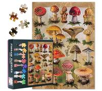 Puzzle da 1000 pezzi per adulti funghi puzzle, 1000 pezzi, botanica, difficile puzzle con piante selvatiche a tema (70 x 50 cm), famiglia di giochi e decorazioni per la casa