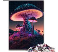 Puzzle da 1000 pezzi per adulti "Fungo magico su una collina" in legno, perfetto come decorazione fai da te o regalo di compleanno 50x75cm per compleanni, vacanze, Natale e Halloween