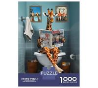 Puzzle Da 1000 Pezzi Per Adulti Funny Giraffe Using Toilet Puzzle Per Adulti Gioco Rompicapo Antistress Regali Unici Per Compleanno E Natale 38x26cm/1000pcs