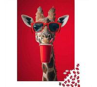 Puzzle Da 1000 Pezzi Per Adulti Funny Giraffe with Sunglasses Puzzle Per Adulti Giochi Rilassanti Regali Per Donne Divertimento A Casa Attività, 38x26cm/1000pcs