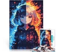 Puzzle da 1000 pezzi per adulti Fuoco contro ghiaccio Difficile da completare ma divertente e umoristico Giocattoli per la decorazione della casa 52x38cm