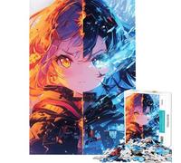 Puzzle da 1000 pezzi per adulti Fuoco contro Ghiaccio gioco rompicapo antistress ideale come regalo (dimensioni 38x52cm)