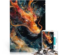Puzzle da 1000 pezzi per adulti Furia dei Draghi Cosmici Difficile da completare ma divertente e umoristico Decorazione perfetta 75x50cm