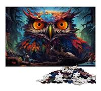 Puzzle da 1000 pezzi per adulti futuristico colorato psichedelico gufo gioco educativo giocattolo opera d'arte regalo 1000 pezzi (38x26 cm)