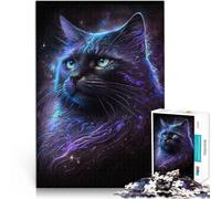 Puzzle da 1000 pezzi per adulti "galassia gatto nero", giocattolo da gioco sofisticato rafforza l'amore tra coppie, adatto a bambini e ragazzi dai 14 anni in su, 26 x 38 cm