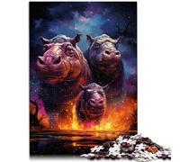 Puzzle da 1000 pezzi per adulti galassia ippopotamo, gioco staycation tempo ucciso, adatto per ragazzi dai 14 anni in su, 26 x 38 cm
