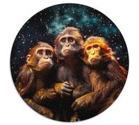 Puzzle da 1000 pezzi per adulti Galaxy Monkey Puzzle rotondi da 1000 pezzi per adulti per adolescenti e famiglie, decorazioni fai da te perfette e sfida rompicapo (67,5x67,5cm)