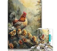 Puzzle da 1000 pezzi per adulti, gallina acquerello, aiuta il cervello a esercitare i giocattoli avvincenti per coltivare la pazienza, decorazione perfetta 38x26cm