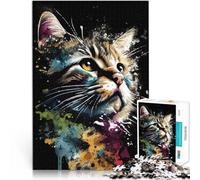 Puzzle da 1000 pezzi per adulti Gatti animali Giocattoli che creano dipendenza e sfidano l'intelligenza del cervello Opera d'arte 52x38cm