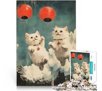 Puzzle da 1000 pezzi per adulti Gatti che volano con le lanterne Gara di velocità delle mani è ideale come regalo per tutta la famiglia 70x100cm