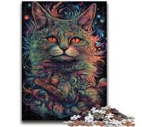 Puzzle da 1000 pezzi per adulti, gatti spaziali colorati, regalo per gioco educativo, collezione di artisti, belle arti, 50x75cm