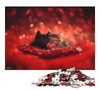 Puzzle da 1000 pezzi per adulti Gattini addormentati con cuore Puzzle di carta quadrati Puzzle pezzo unico Giochi educativi divertenti Giocattoli 38x26 cm/1000 pezzi