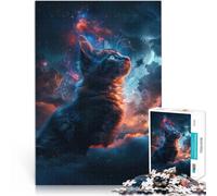 Puzzle da 1000 pezzi per adulti Gattino Cosmico Difficile da completare ma divertente e umoristico Collezione di artisti, Belle arti 38x26cm