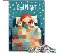 Puzzle da 1000 pezzi per adulti, gatto addormentato, attività per la casa per feste, compleanni e serate di giochi in famiglia, 50x75cm