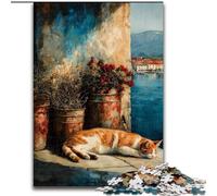 Puzzle da 1000 pezzi per adulti, gatto addormentato, gioco per adulti, regalo per famiglie, gioco interattivo, sfida mentale, 50x75cm