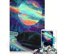 Puzzle da 1000 pezzi per adulti "Gatto addormentato sotto il cielo cosmico" gioco educativo analisi e logica regalo per donne 38x52cm