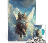 Puzzle da 1000 pezzi per adulti Gatto angelo Aiuta il cervello ad allenare i giocattoli che creano dipendenza per coltivare la pazienza Buon regalo 75x50cm