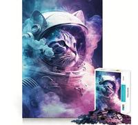 Puzzle da 1000 pezzi per adulti,gatto astronauta,incastro perfetto,arte,gioco mentale,regalo,gioco lento,decorazione natalizia da parete (50x75cm)
