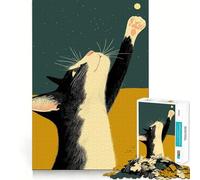 Puzzle da 1000 pezzi per adulti,gatto che raggiunge la stella,taglio netto,gioco creativo,risoluzione di problemi,divertente per il tempo libero,decorazione artistica natalizia (38x26cm)