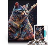 Puzzle da 1000 pezzi per adulti Gatto che suona musica Difficile da completare ma divertente e umoristico regali per amici e familiari 38x26cm