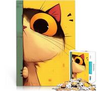 Puzzle da 1000 pezzi per adulti Gatto curioso che sbircia Vacanza a casa: uccidere il tempo è ideale come regalo per tutta la famiglia 75x50cm