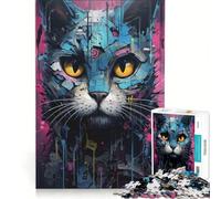 Puzzle da 1000 pezzi per adulti, gatto cyborg, gioco educativo, migliora la memoria, compleanno e Natale 38x52cm