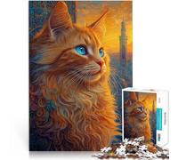 Puzzle da 1000 pezzi per adulti gatto dagli occhi azzurri Allena il tuo cervello e le tue mani Collezione di artisti, Belle arti 38x26cm