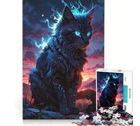 Puzzle da 1000 pezzi per adulti Gatto dalla Fiamma Blu Mistica Gioco Impossibile Divertimento da Attività a Casa Adatto per Decorazione da Scrivania 38x52cm