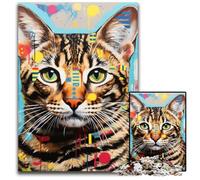 Puzzle da 1000 pezzi per adulti, Gatto del Bengala, attività divertenti da fare a casa, regalo di compleanno, regali da viaggio 50x75CM/19,68x29,52 pollici