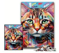 Puzzle da 1000 pezzi per adulti Gatto del Bengala. Puzzle da 1000 pezzi che sviluppa la coordinazione occhio-mano, perfetto come regalo di compleanno. Dimensioni: 50x75cm.