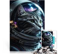 Puzzle da 1000 pezzi per adulti “Gatto dello spazio cosmico” Fatto di legno，per età 14+ Sfida difficile regali per amici e familiari。misurare：50x75cm/19.68x29.52pollice