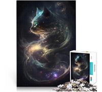 Puzzle da 1000 pezzi per adulti Gatto dello spazio cosmico Vacanza a casa: uccidere il tempo Regalo di compleanno, regali, arte murale 52x38cm
