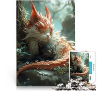 Puzzle da 1000 pezzi per adulti Gatto Drago Gattino Fantasy Vacanza a casa: uccidere il tempo Giocattoli per la decorazione della casa 38x26cm