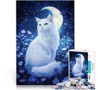 Puzzle da 1000 pezzi per adulti gatto e fiore al neon Fatto di cartone per età pari o superiore a 14 anni Giochi educativi fai da te perché è ideale come regalo per tutta la famiglia