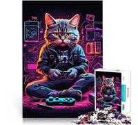 Puzzle da 1000 pezzi per adulti Gatto e gioco Aiuta il cervello ad allenare i giocattoli che creano dipendenza per coltivare la pazienza Idee regalo 38x26cm