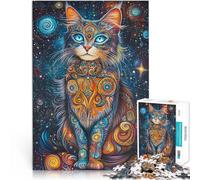 Puzzle da 1000 pezzi per adulti Gatto Fatto di cartone Adatto a partire dai 14 anni Gioco antistress per famiglie, sfida difficile Idee regalo misurare:26x38cm/10.24 x 14.96pollice