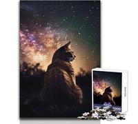 Puzzle da 1000 pezzi per adulti Gatto Galassia Natura Animale Gioco educativo per famiglie Regali per donne Regali di Babbo Natale segreto Dimensioni 38x26cm
