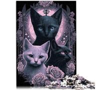 Puzzle da 1000 pezzi per adulti, gatto gotico, regalo puzzle, 26 x 38 cm, sfida l'intelligenza cerebrale, giocattolo avvincente per adolescenti dai 14 anni in su