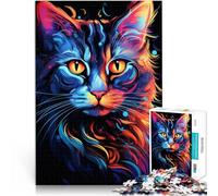 Puzzle da 1000 pezzi per adulti, gatto graffiti, giochi educativi per la casa, giocattolo fai da te, sfida dell'intelligenza cerebrale, giocattolo avvincente, 26 x 38 cm