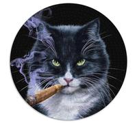 Puzzle da 1000 pezzi per adulti, Gatto in smoking con sigaro, puzzle difficili per adulti, gioco rompicapo per adolescenti, regalo perfetto per una serata di giochi in famiglia (67,5x67,5cm)