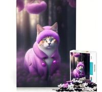 Puzzle da 1000 pezzi per adulti: Gatto in una foresta magica, gioco educativo, sfida impegnativa, rafforza l'amore tra le coppie 50x75cm