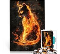 Puzzle da 1000 pezzi per adulti Gatto infuocato in fiamme Vacanza a casa: uccidere il tempo Migliorare l'amore tra le coppie 38x26cm