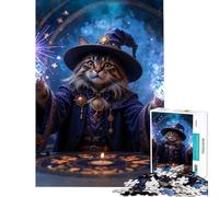 Puzzle da 1000 pezzi per adulti gatto mago gioco di magia rompicapo analisi e logica ottimo regalo e giocattolo (dimensioni 50x75cm)