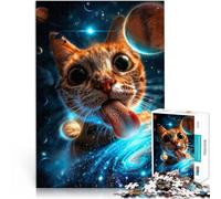 Puzzle da 1000 pezzi per adulti Gatto nella galassia Fatto di cartone per e da 14 anni in su Vacanze a casa: ammazzare il tempo Regali di giochi impegnativi misurare：26x38cm/10.24 x 14.96pollice