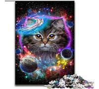 Puzzle da 1000 pezzi per adulti Gatto nella galassia Spazio Cosmo in legno regalo perfetto per età 14+ 50x75cm Decorazione fai da te Regali per le vacanze stimolanti per il cervello