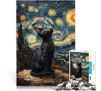 Puzzle da 1000 pezzi per adulti Gatto nella notte stellata Fatto di carta,da 14 anni in su Gara di velocità a mano Attività divertenti a casa, regali di compleanno, regali di viaggio,。