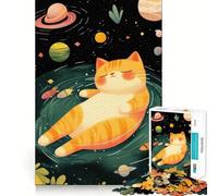 Puzzle da 1000 pezzi per adulti,gatto nello spazio e galassia,ritaglio preciso,gioco creativo per stimolare la mente,svago,divertimento,regalo di compleanno (50x75cm)