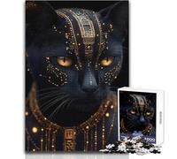 Puzzle da 1000 pezzi per adulti Gatto nero con segni dorati Goditi un dolce relax e svago Misura stabile e taglio preciso Dimensioni del giocattolo: 38x26cm